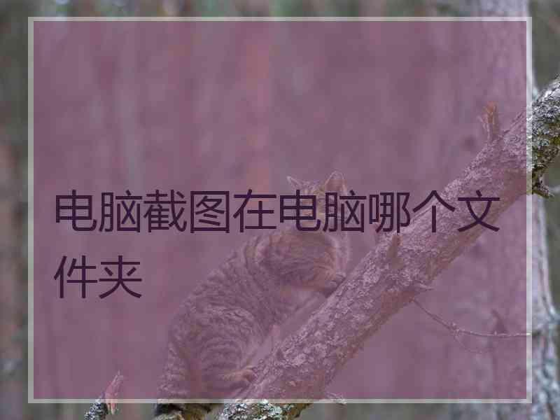 电脑截图在电脑哪个文件夹