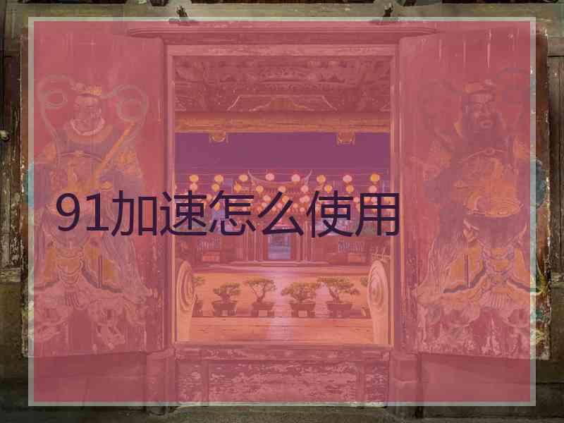 91加速怎么使用