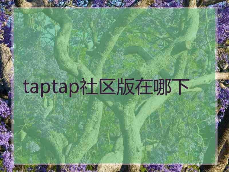 taptap社区版在哪下