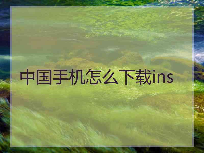 中国手机怎么下载ins