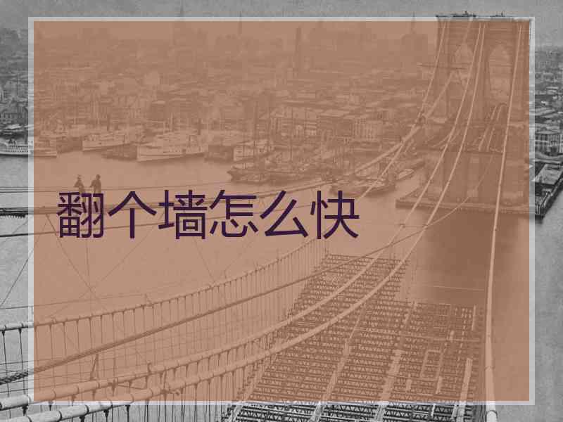 翻个墙怎么快