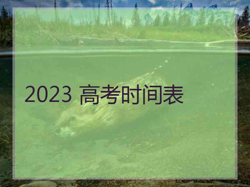 2023 高考时间表