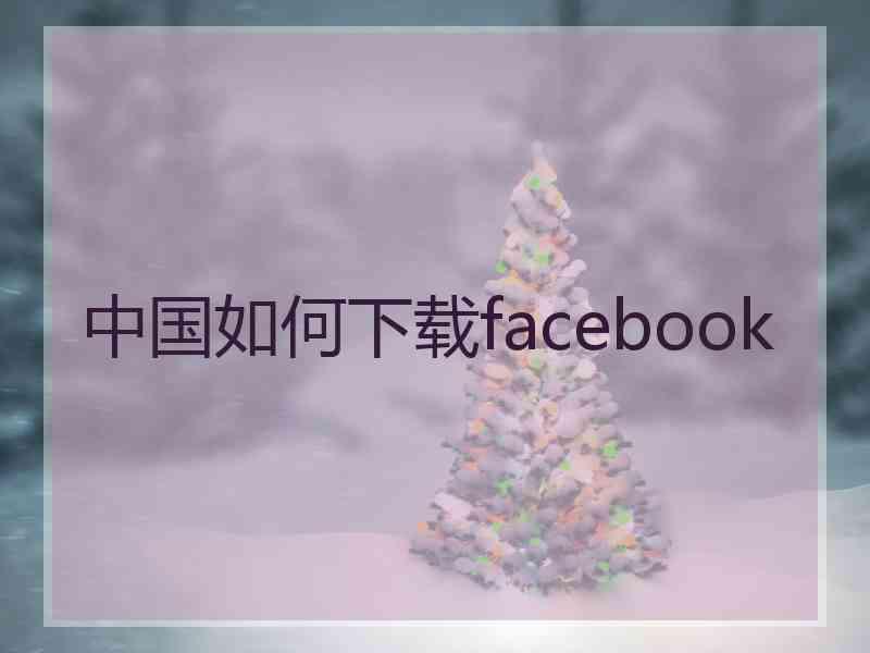 中国如何下载facebook