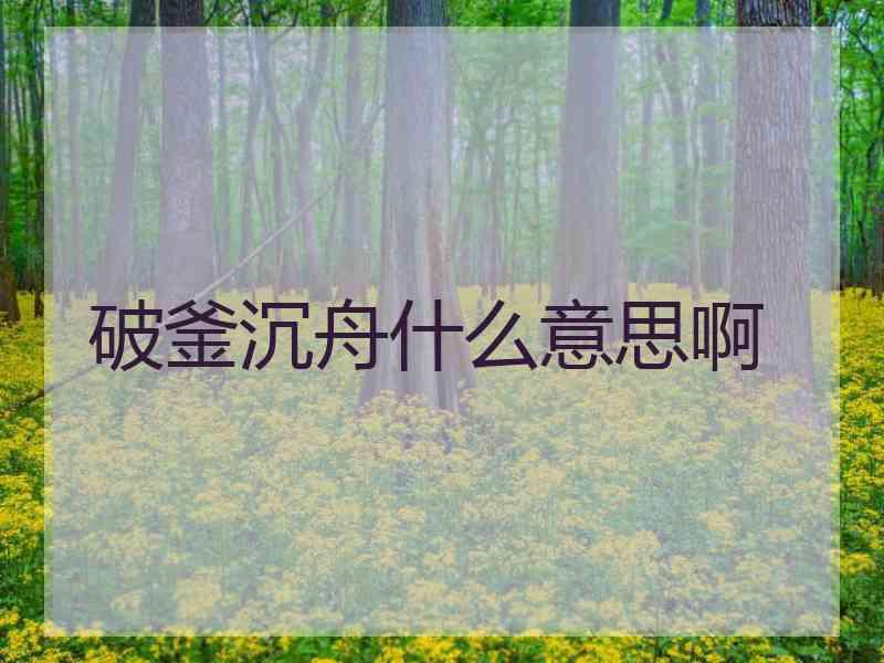 破釜沉舟什么意思啊