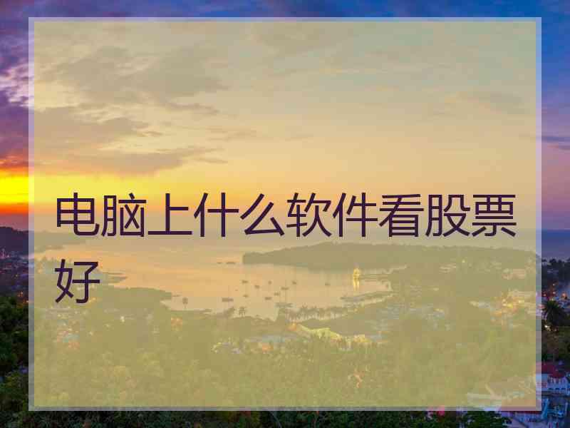 电脑上什么软件看股票好