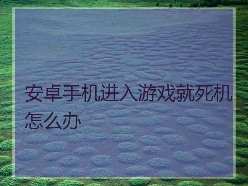 安卓手机进入游戏就死机怎么办