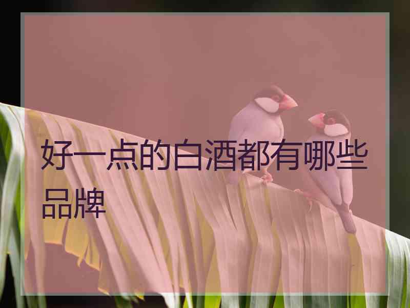 好一点的白酒都有哪些品牌