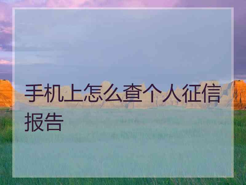 手机上怎么查个人征信报告