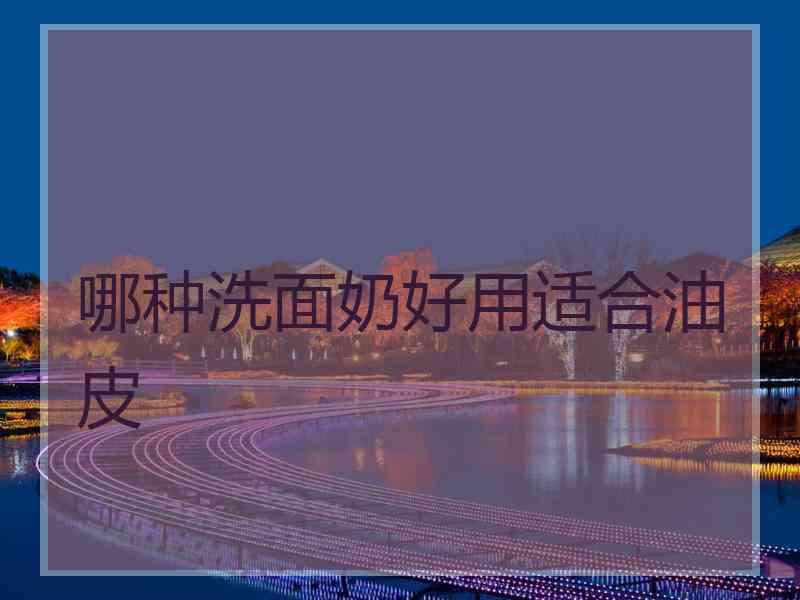哪种洗面奶好用适合油皮