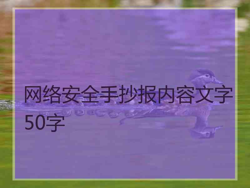 网络安全手抄报内容文字50字