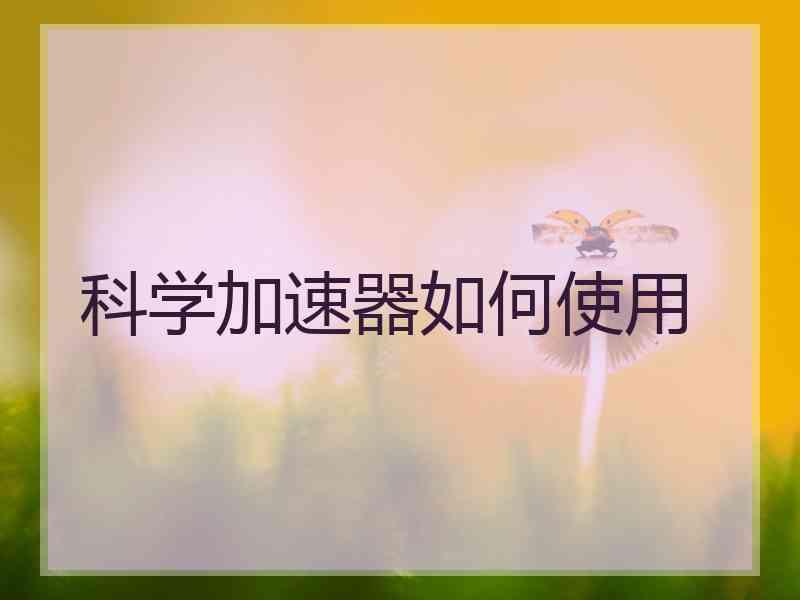 科学加速器如何使用