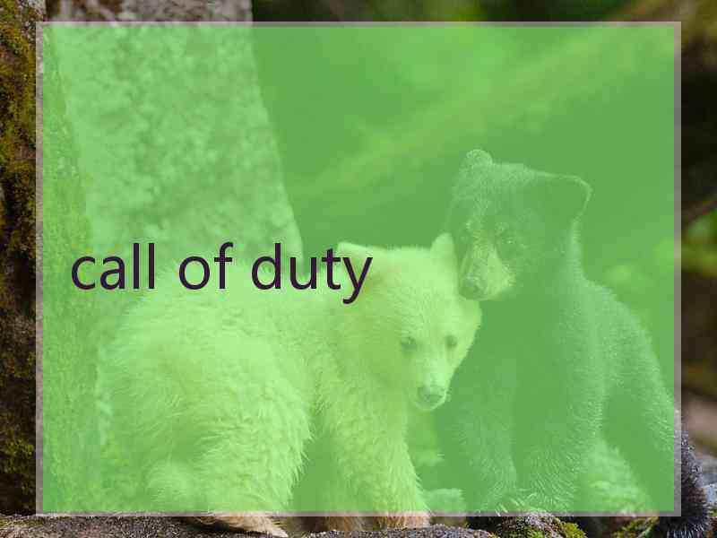 call of duty