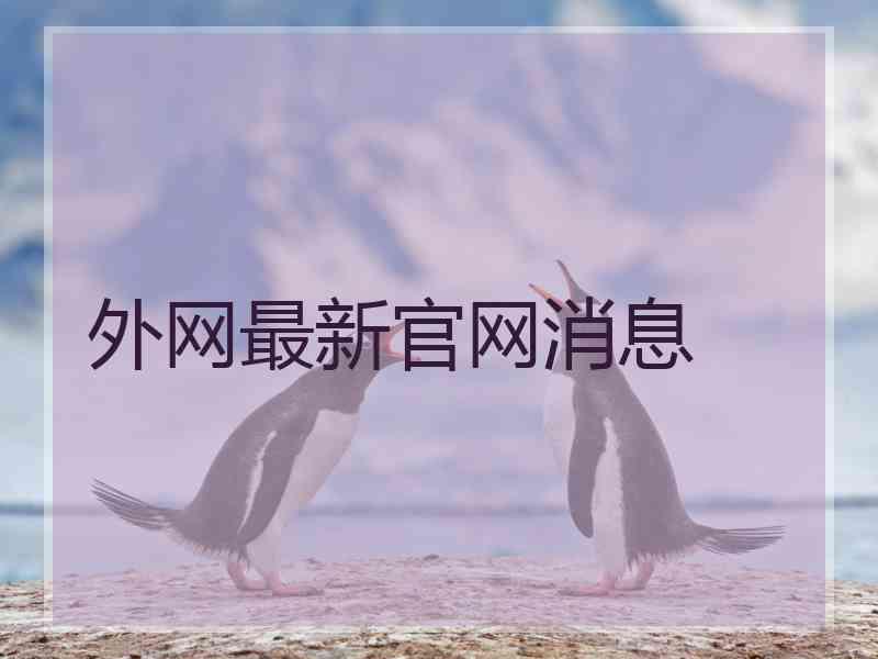外网最新官网消息