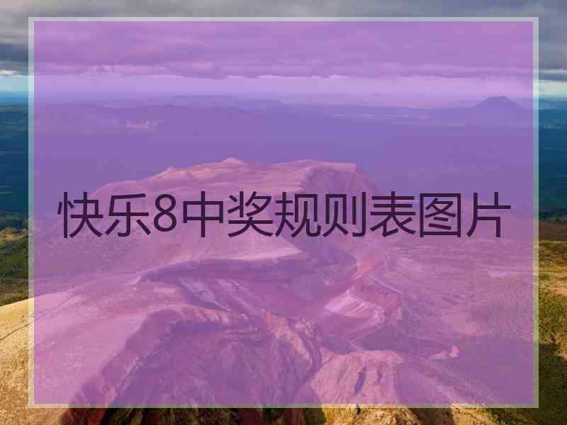 快乐8中奖规则表图片