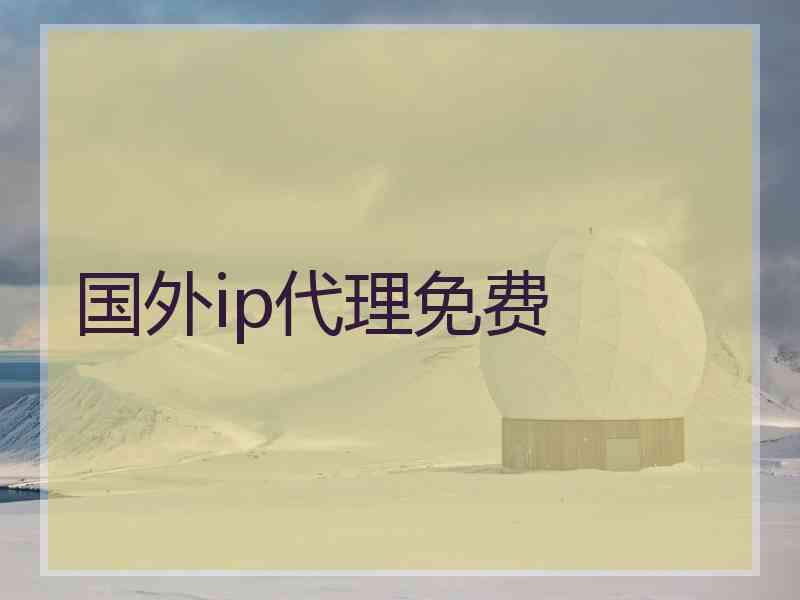 国外ip代理免费