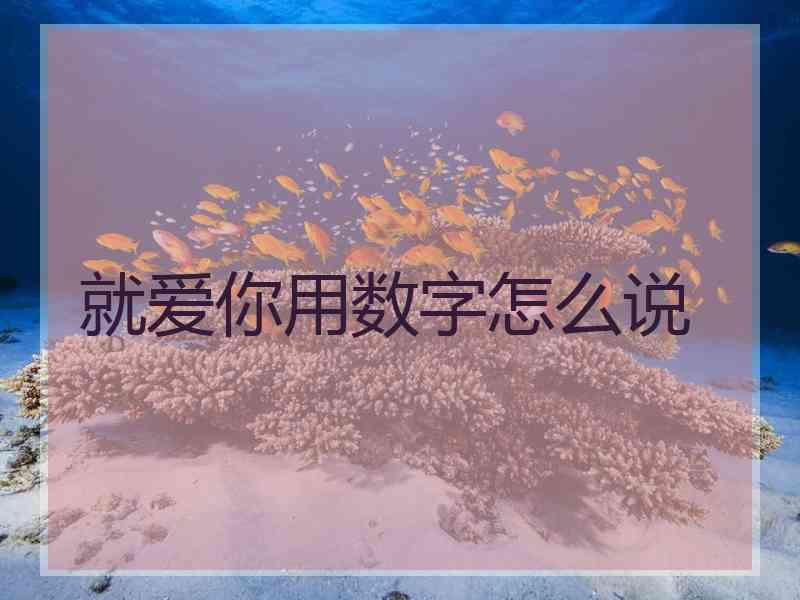 就爱你用数字怎么说