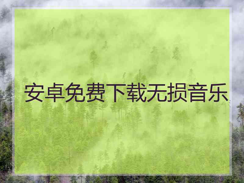 安卓免费下载无损音乐