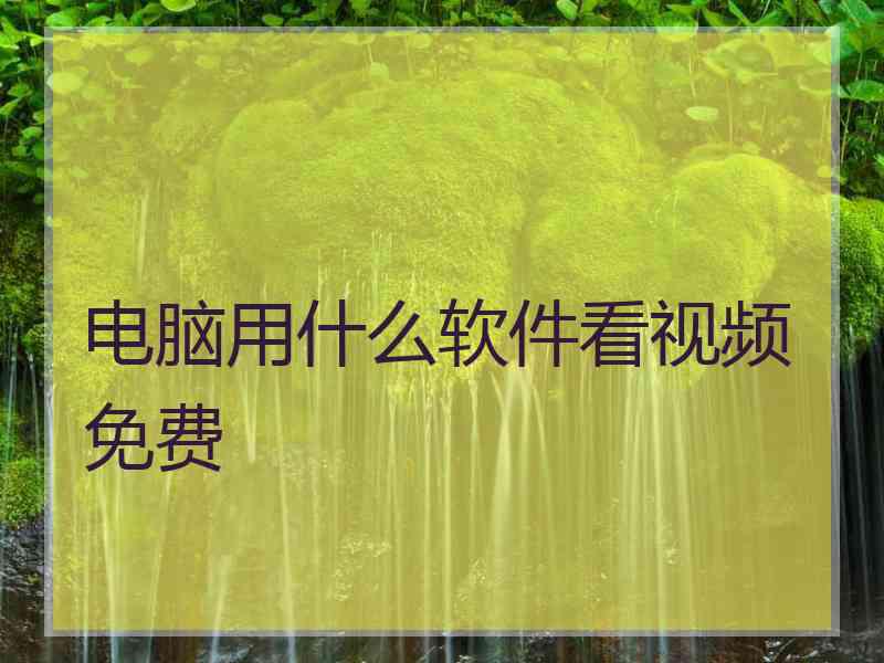 电脑用什么软件看视频免费