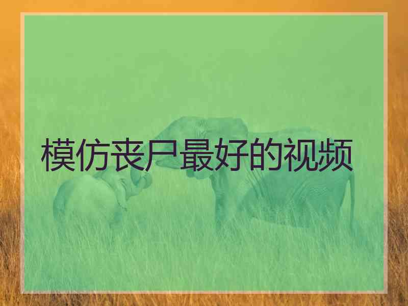 模仿丧尸最好的视频