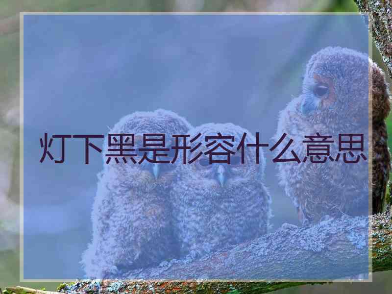 灯下黑是形容什么意思