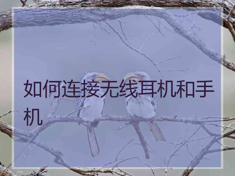 如何连接无线耳机和手机