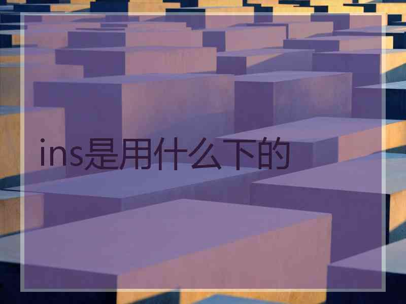 ins是用什么下的
