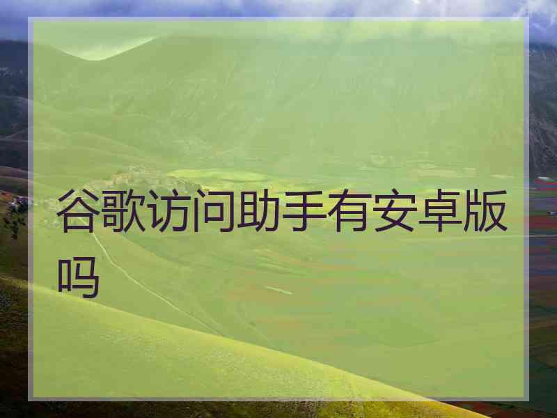 谷歌访问助手有安卓版吗