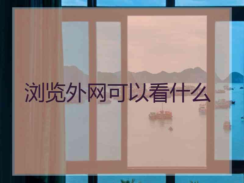 浏览外网可以看什么