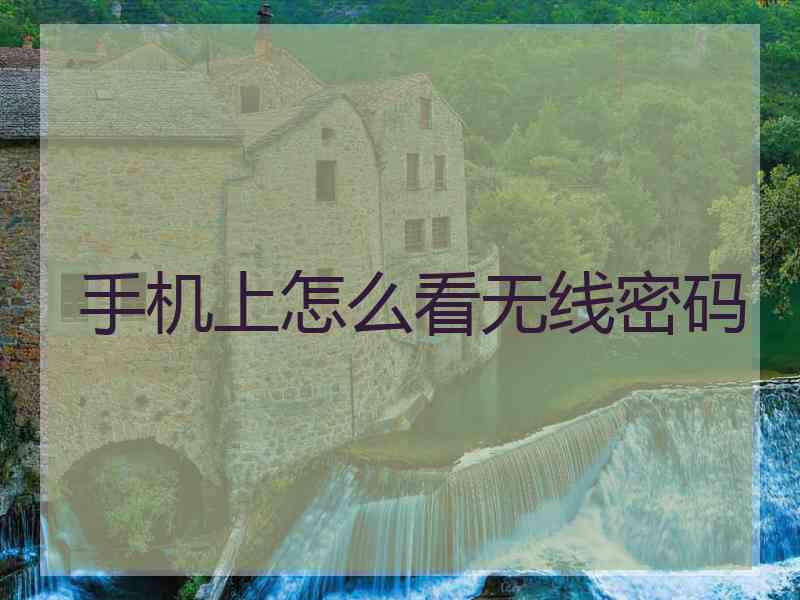 手机上怎么看无线密码