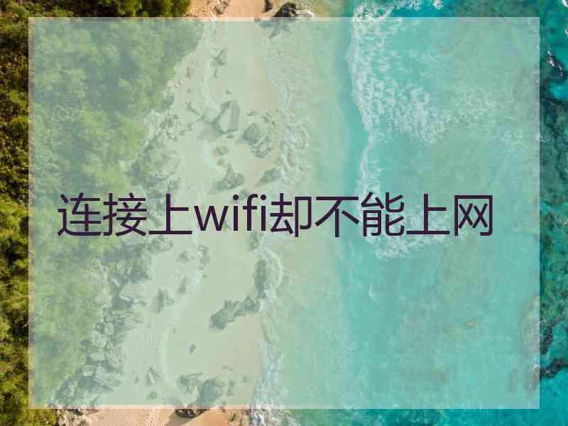 连接上wifi却不能上网
