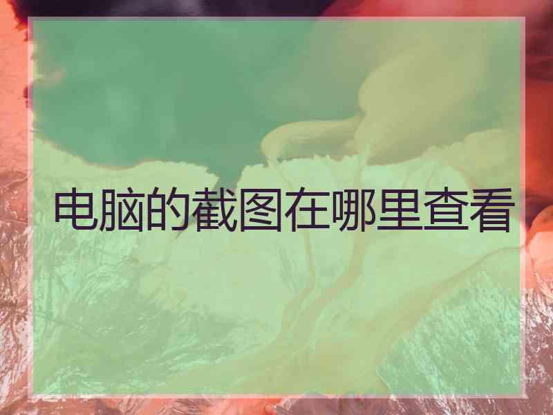 电脑的截图在哪里查看