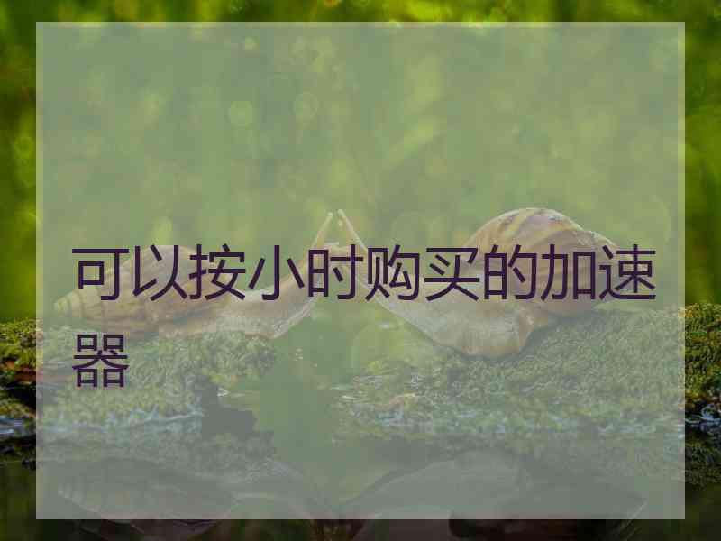 可以按小时购买的加速器