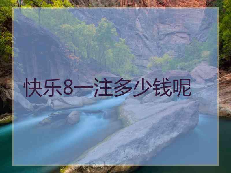 快乐8一注多少钱呢