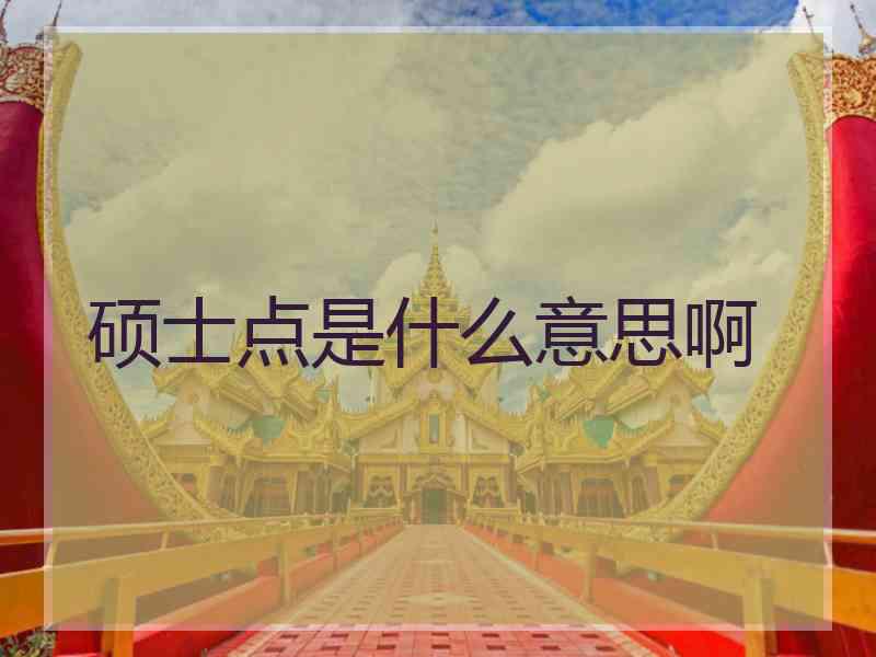 硕士点是什么意思啊