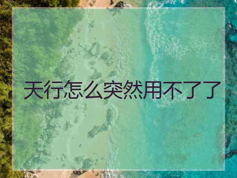 天行怎么突然用不了了