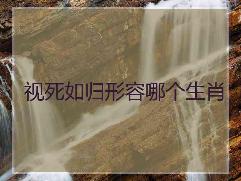 视死如归形容哪个生肖