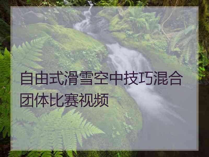 自由式滑雪空中技巧混合团体比赛视频