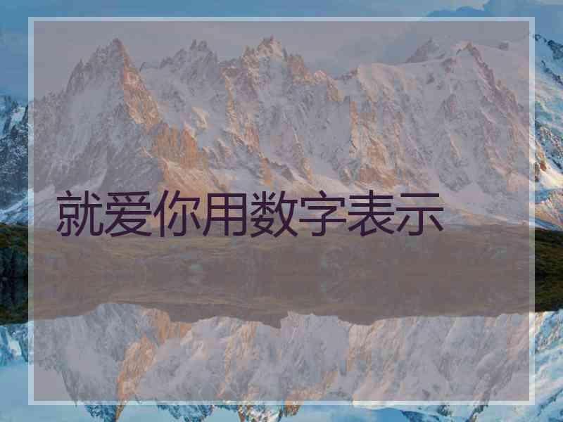 就爱你用数字表示