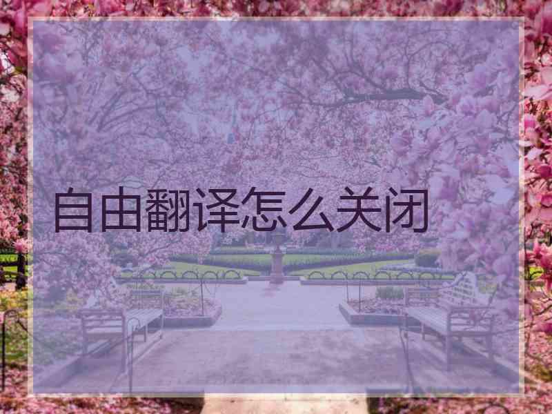 自由翻译怎么关闭