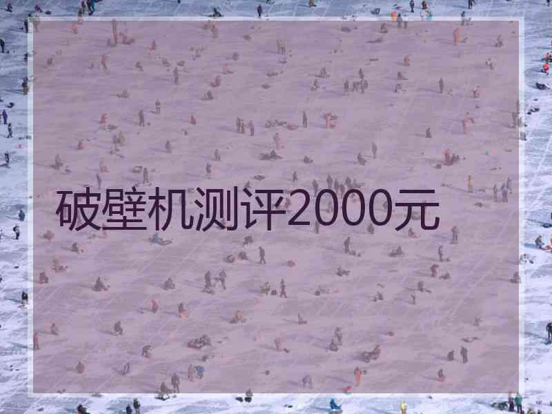 破壁机测评2000元