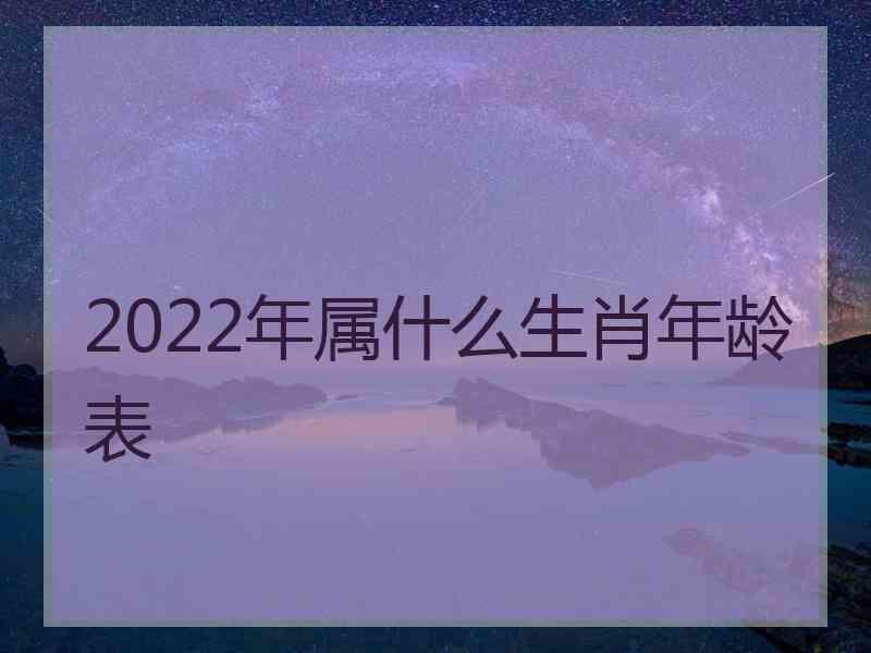 2022年属什么生肖年龄表