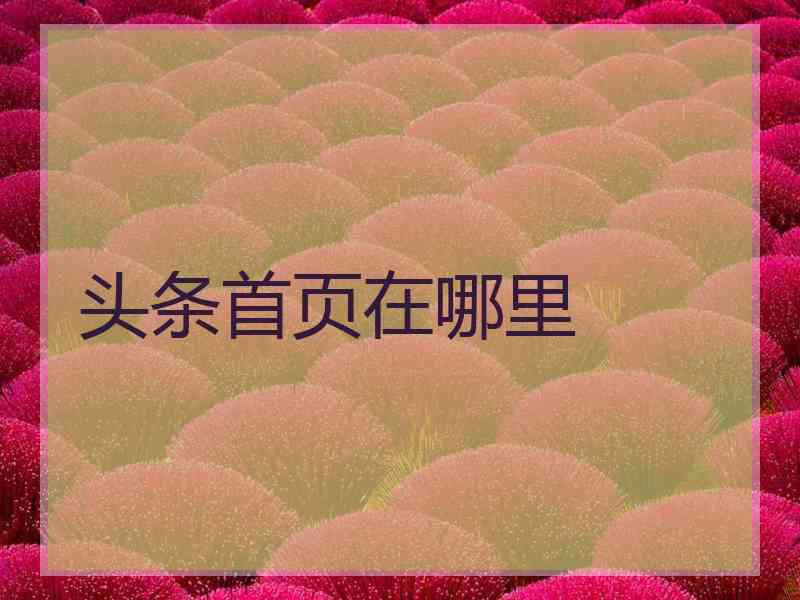 头条首页在哪里